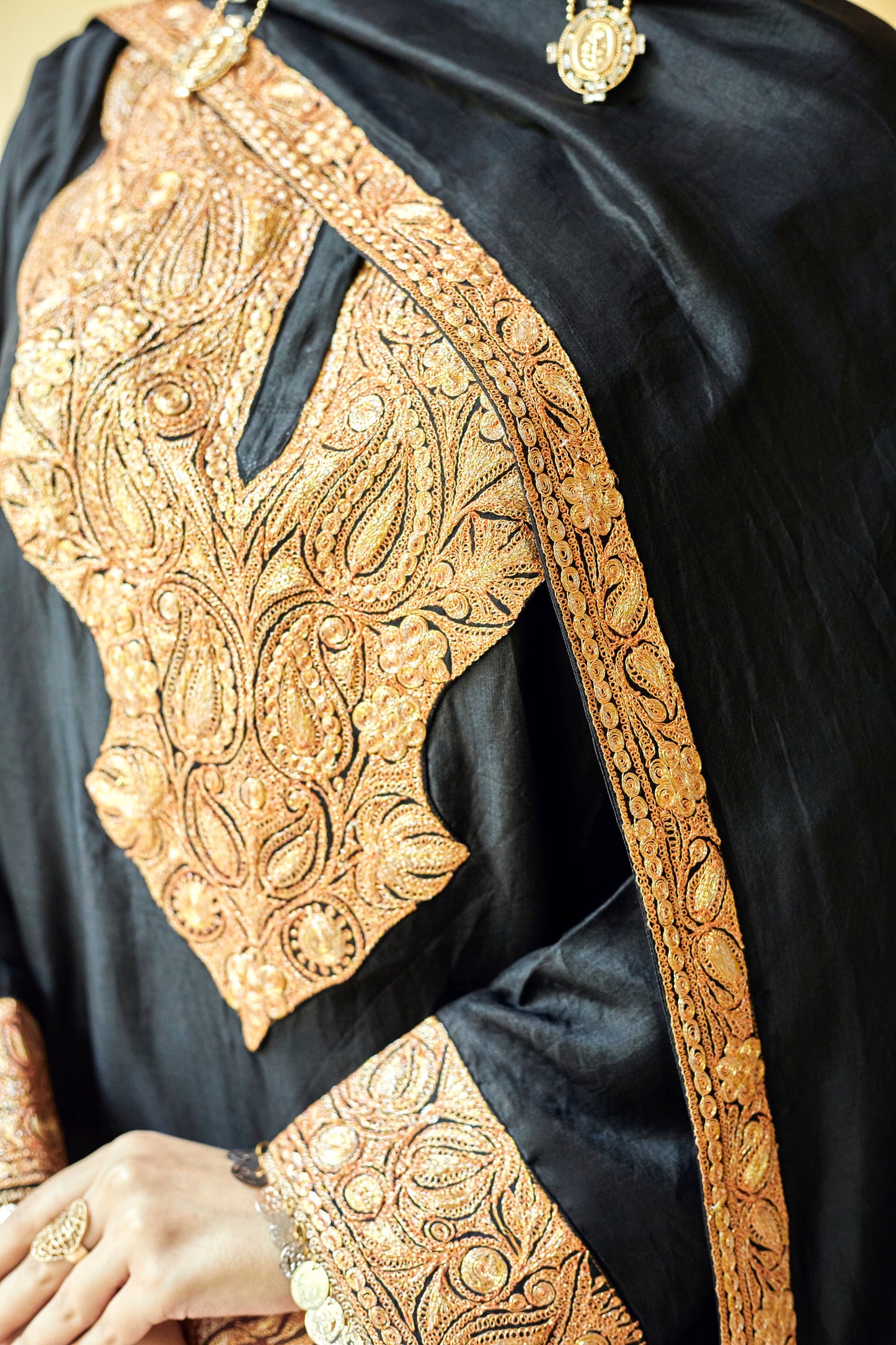 Black Pure Silk Suit Set