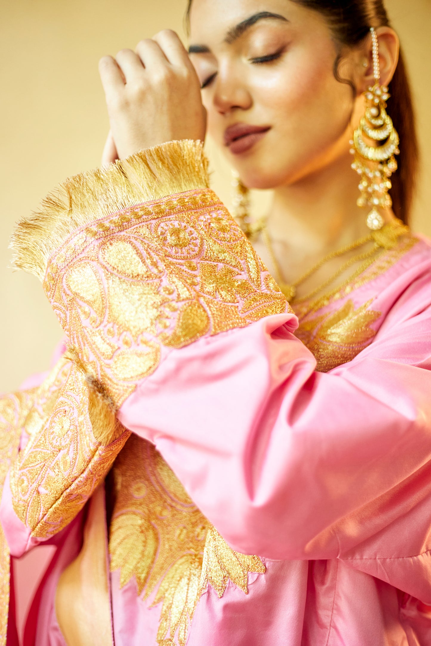 Peach Pink Pure Silk Suit Set