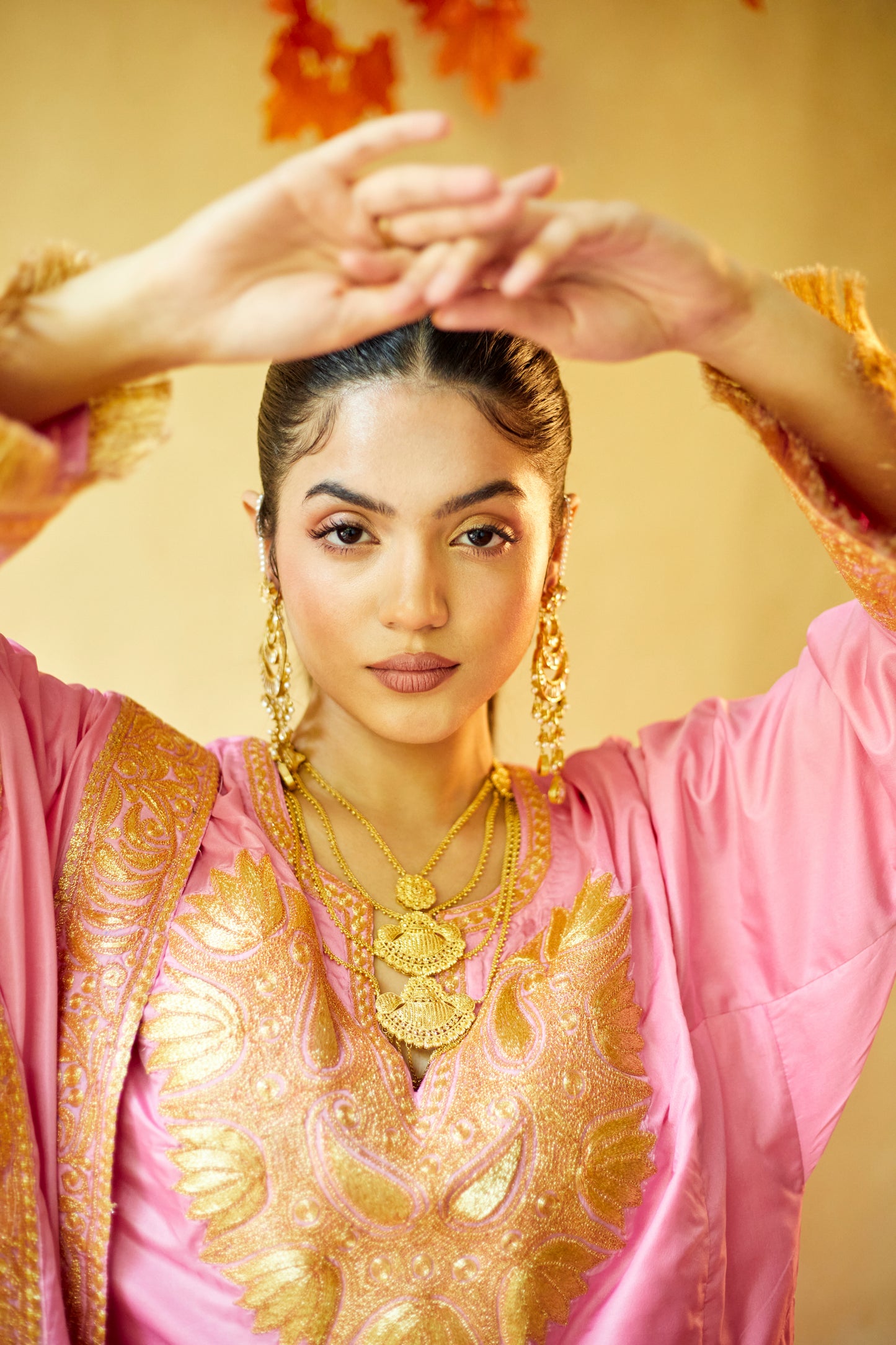 Peach Pink Pure Silk Suit Set