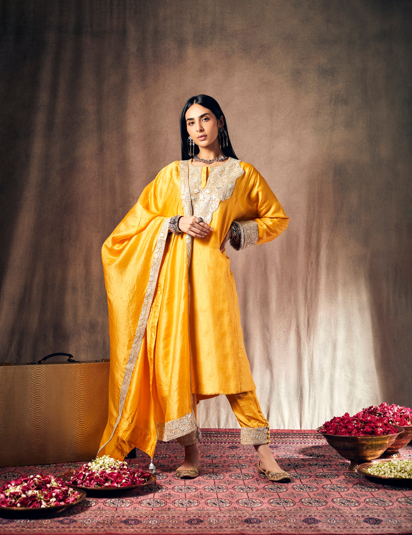 Sun Yellow Pure Silk Suit Set