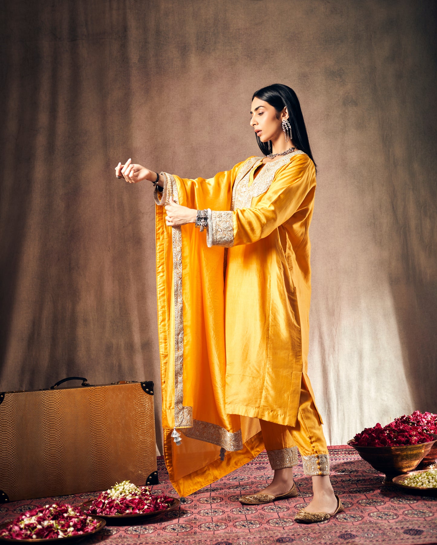 Sun Yellow Pure Silk Suit Set