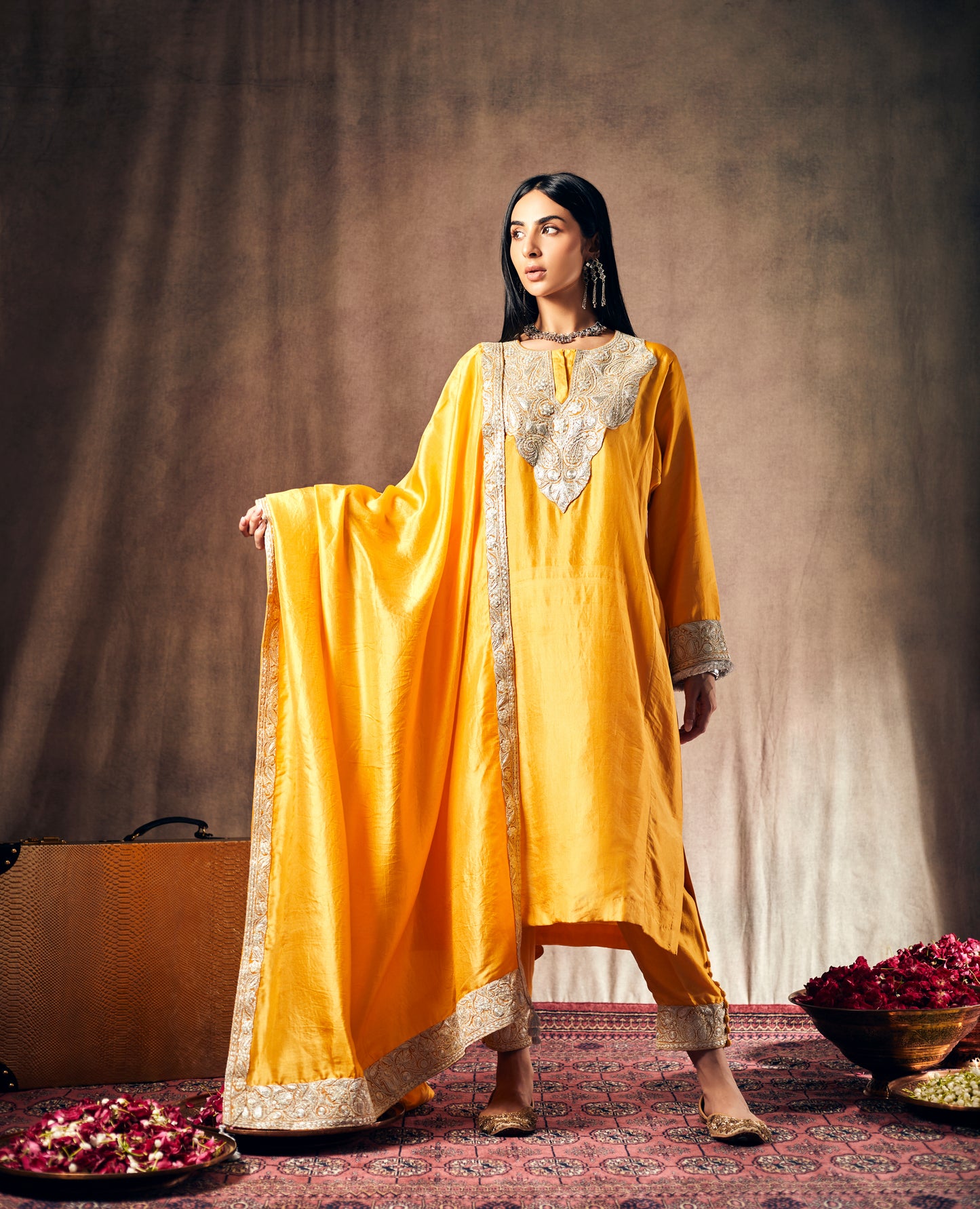Sun Yellow Pure Silk Suit Set