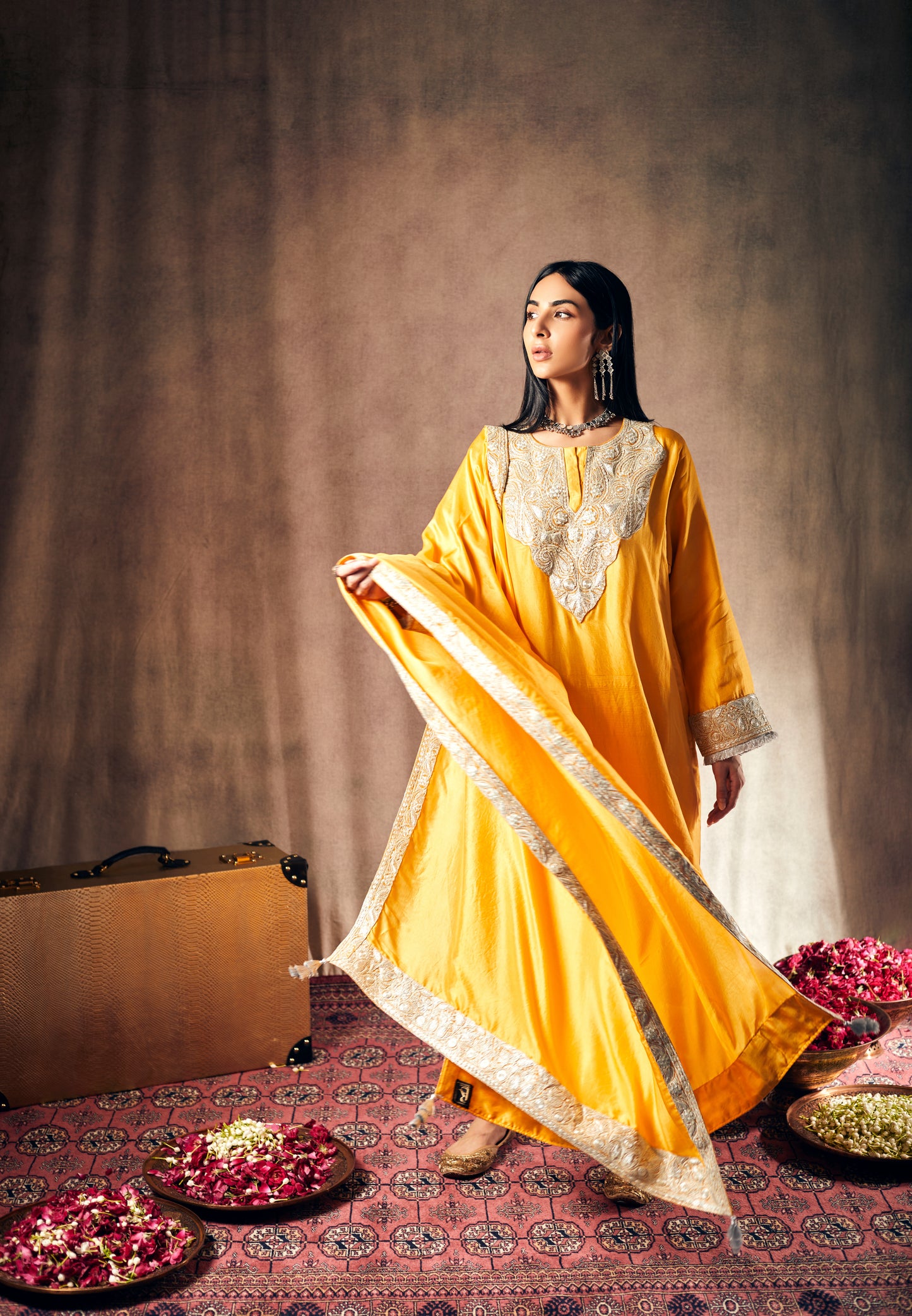 Sun Yellow Pure Silk Suit Set