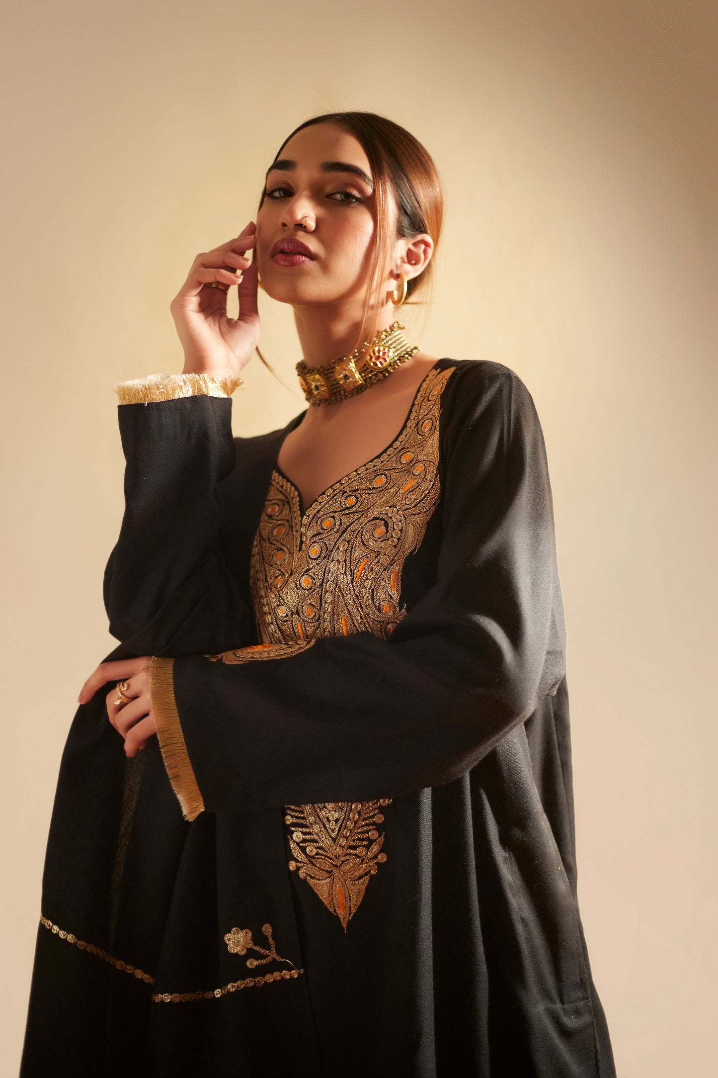 Woolen Tilla Suit Set Black