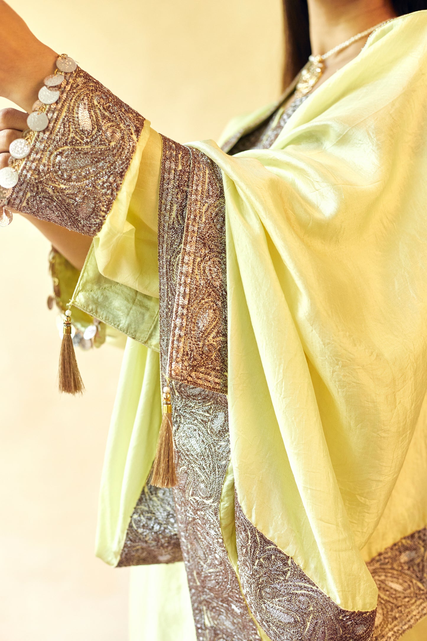 Lemon Yellow Pure Silk Suit Set