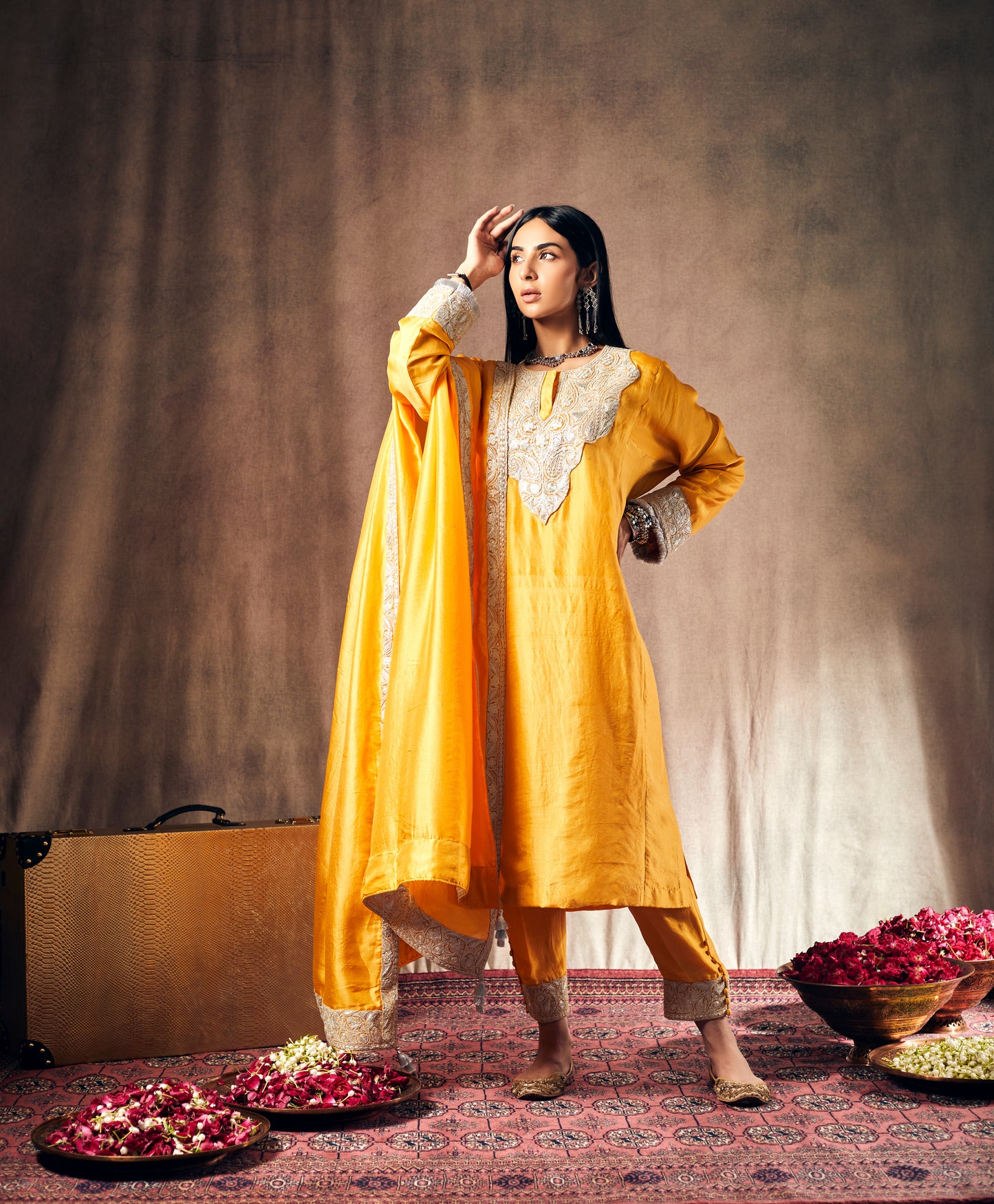 Sun Yellow Pure Silk Suit Set